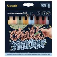 Securit Kreidemarker ORIGINAL MEDIUM, 8er Etui, Erdfarben