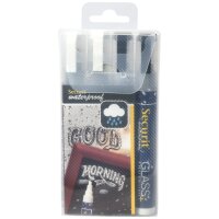 Securit Feutre-craie WATERPROOF MEDIUM, étui de 4, blanc