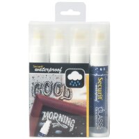 Securit Kreidemarker WATERPROOF LARGE, 4er Etui, weiss