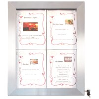 Securit Vitrine daffichage LED STAINLESS STEEL, 4x feuilles