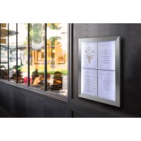 Securit Vitrine daffichage LED Classic, 4 x A4, argent