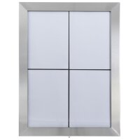 Securit Vitrine daffichage LED Classic, 4 x A4, argent