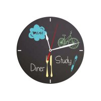 SECURIT Horloge murale SILHOUETTE FB-CLOCK noir, inscriptible