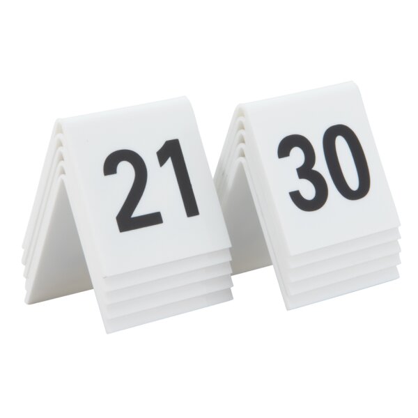 Securit Set de num&eacute;ros de table 1 - 10 , blanc, acrylique