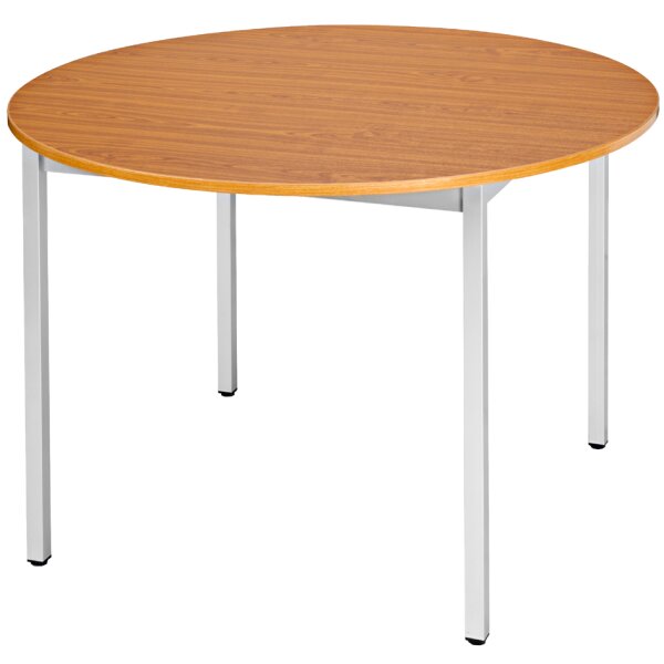 SODEMATUB Table universelle 80ROMA, rond, 800mm,merisier/alu