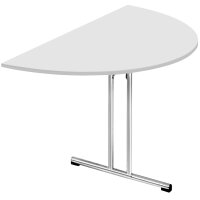 SODEMATUB Table pliante Chromeline1, demi-rond, gris