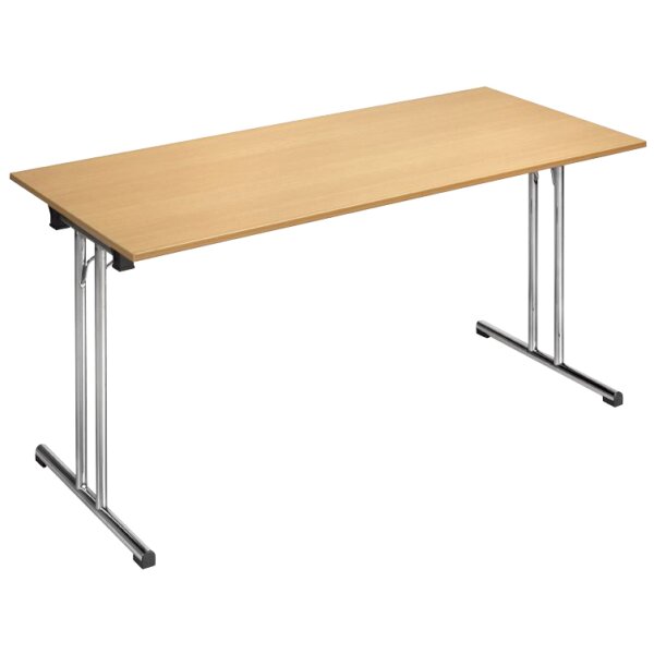 SODEMATUB Klapptisch Chromeline1, halbrund, buche