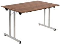 SODEMATUB Table pliante TPMU127WA, 1.200 x 700 mm,walnut/alu