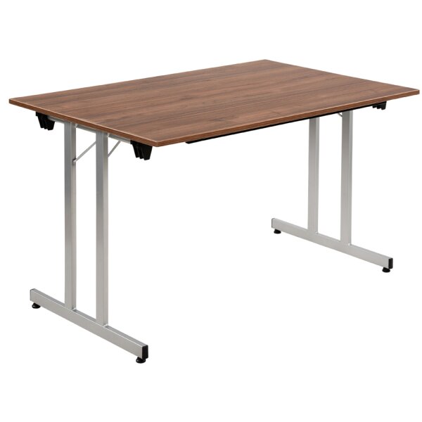 SODEMATUB Table pliante TPMU128WA, 1.200 x 800 mm,walnut/alu
