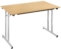 SODEMATUB Table pliante TPMU128WA, 1.200 x 800 mm,walnut/alu