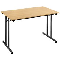 SODEMATUB Table pliante TPMU148HN, 1400 x 800 mm, hêtre/noir