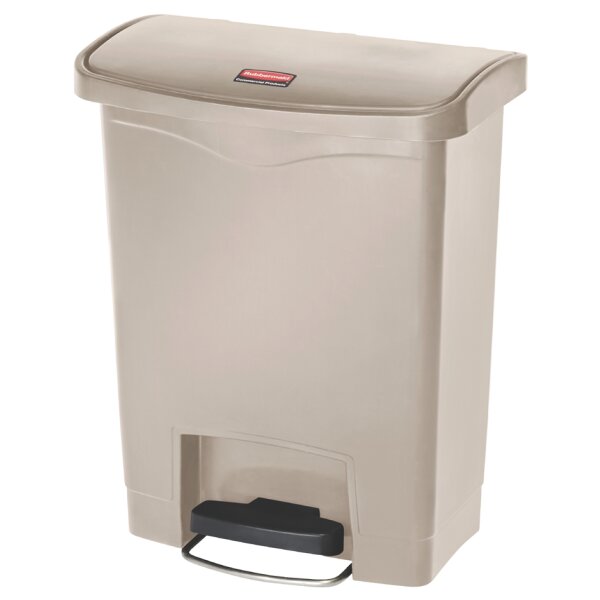 Rubbermaid Tret-Abfalleimer Slim Jim, 30 Liter, beige