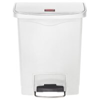 Rubbermaid Tret-Abfalleimer Slim Jim, 30 Liter, weiss