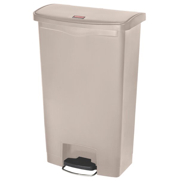 Rubbermaid Tret-Abfalleimer Slim Jim, 68 Liter, beige