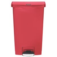 Rubbermaid Tret-Abfalleimer Slim Jim, 68 Liter, rot