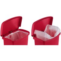 Rubbermaid Tret-Abfalleimer Slim Jim, 68 Liter, rot