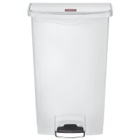 Rubbermaid Tret-Abfalleimer Slim Jim, 68 Liter, weiss