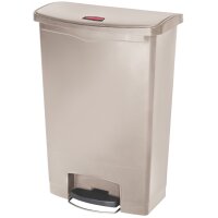 Rubbermaid Tret-Abfalleimer Slim Jim, 90 Liter, beige