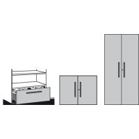 kerkmann Rayonnage de coin Dante avec paroi arrière, gris