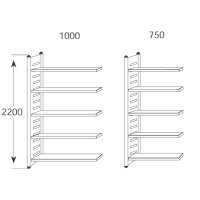 kerkmann Rayonnage M2, 5 tablettes, (L)1.000 x (H)2.200 mm