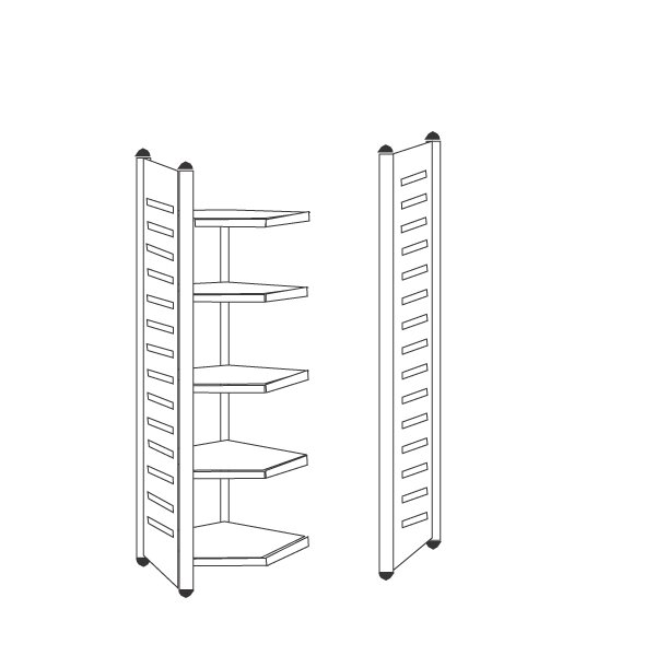 kerkmann Rayonnage M2, 5 tablettes, (L)750 x (H)2.200 mm