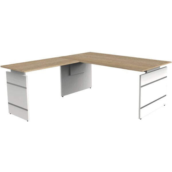 kerkmann Table annexe avec piètement panneau Form 4, blanc
