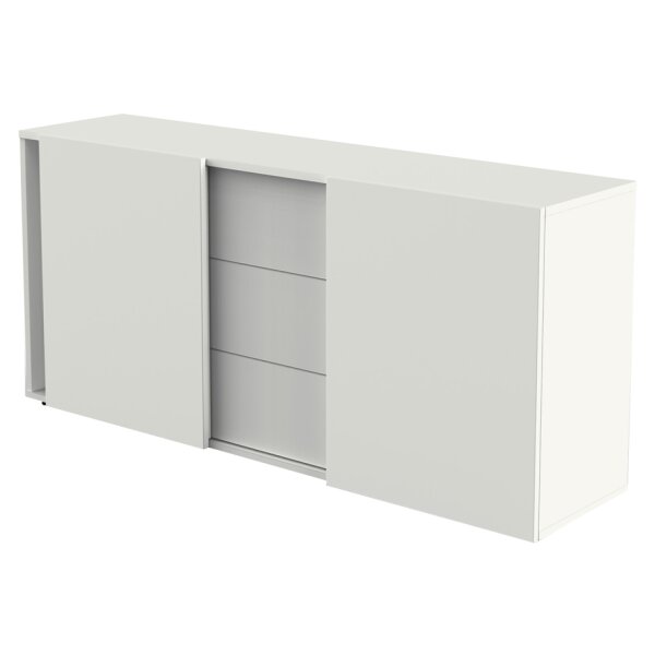kerkmann Sideboard, 3 Schubladen + 2 Schiebetüren, weiss