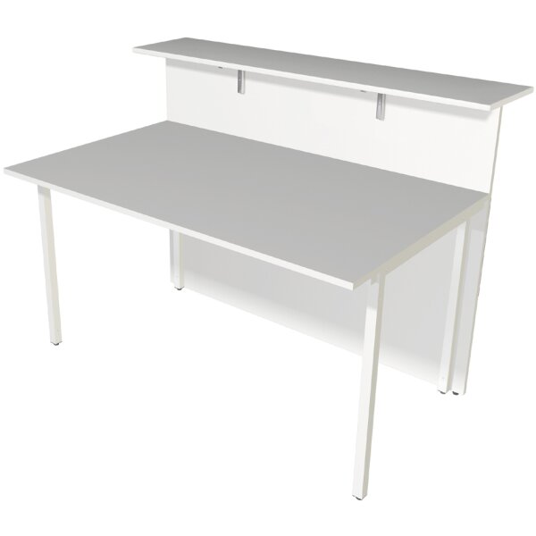 kerkmann Comptoir daccueil, 1 côté oblique, blanc/verre
