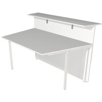 kerkmann Comptoir daccueil, 1 côté oblique, blanc/verre