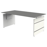 kerkmann Wangen-Schreibtisch Form 4, (B)1.600 mm, graphit