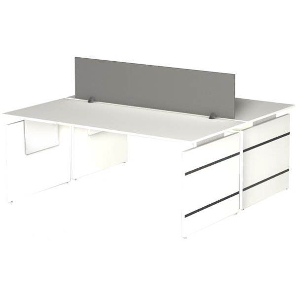 kerkmann Bureau avec pi&egrave;tement panneau Form 4, (L)2.000 mm