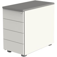 kerkmann Anstell-Container, 4 Schübe, weiss graphit