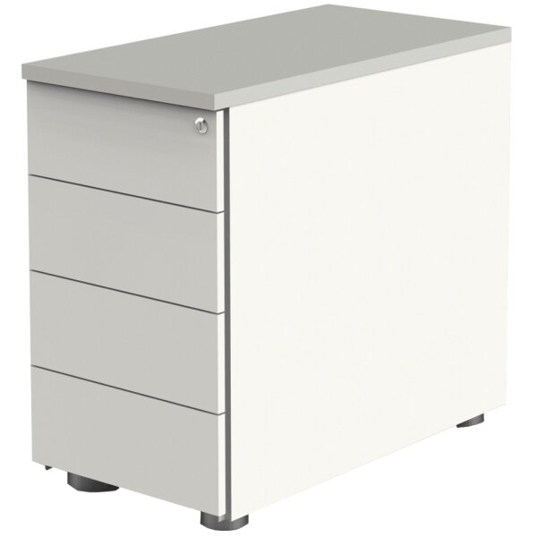 kerkmann Anstell-Container, 4 Schübe, weiss anthrazit