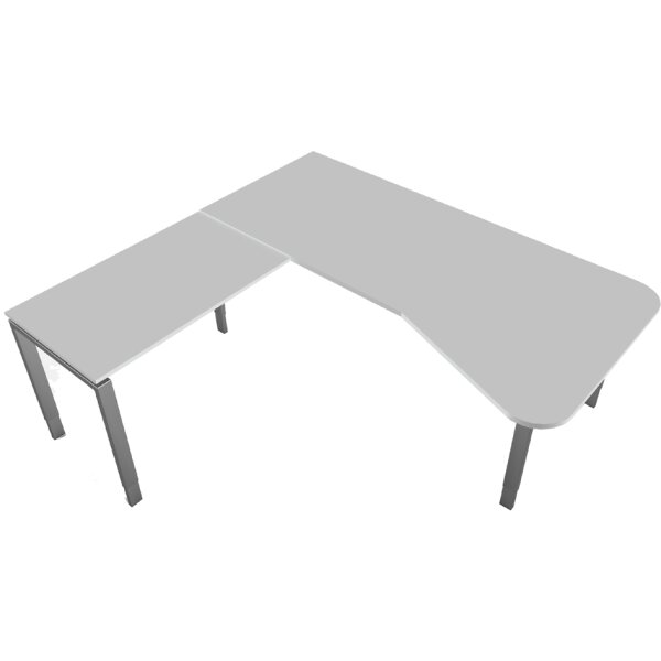 kerkmann Anbau-Schreibtisch Form 5, 4-Fuss-Gestell, graphit