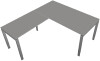 kerkmann Anbau-Schreibtisch Form 5, 4-Fuss-Gestell, graphit