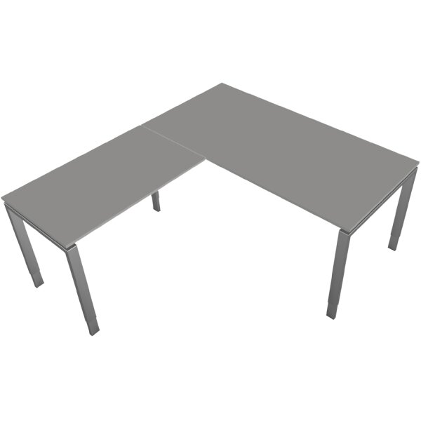 kerkmann Anbau-Schreibtisch Form 5, 4-Fuss-Gestell, wenge