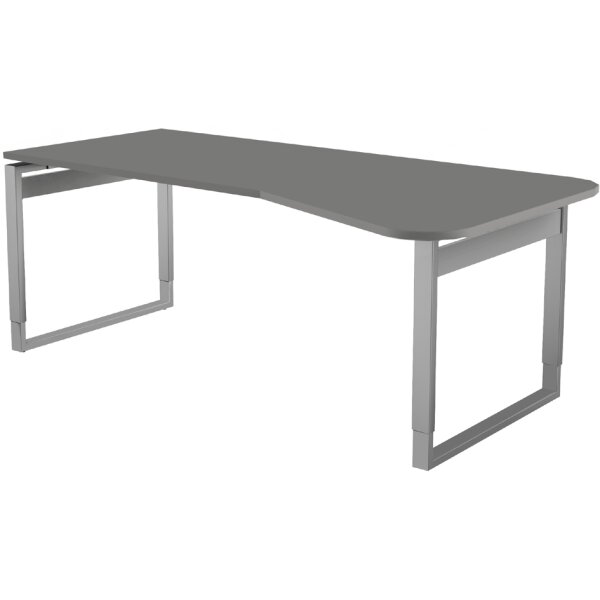 kerkmann Anbau-Schreibtisch Form 5, Bügel-Gestell, weiss