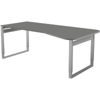 kerkmann Anbau-Schreibtisch Form 5, Bügel-Gestell, weiss