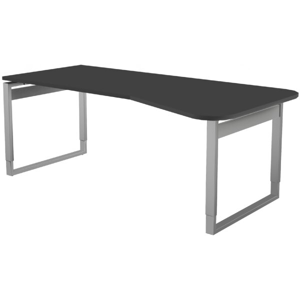 kerkmann Anbau-Schreibtisch Form 5, Bügel-Gestell, lichtgrau