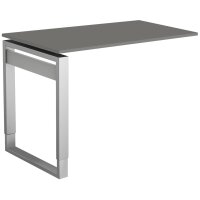 kerkmann Anbau-Schreibtisch Form 5, Bügel-Gestell, lichtgrau