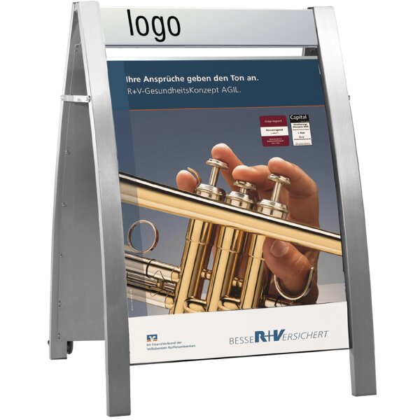 kerkmann Chevalet daffichage Boston II, A1, argent, mobile