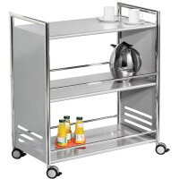 kerkmann Servierwagen, aus Stahl, 3 Etagen, schwarz chrom