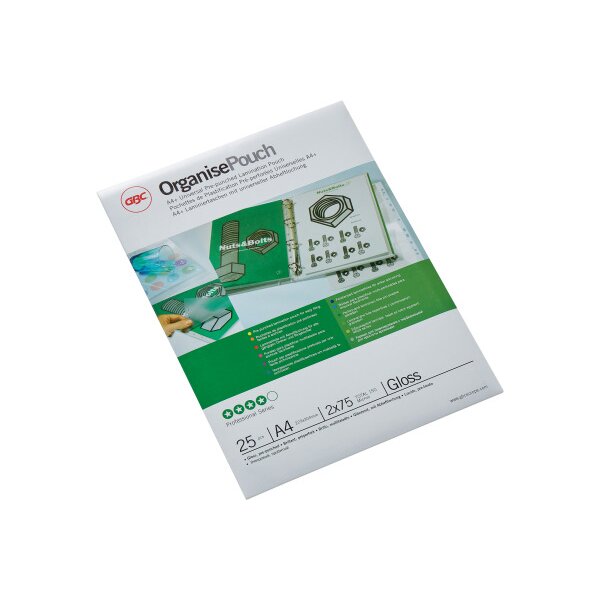 GBC Laminiertasche A4+ 3747515 glanz, 75my 25 St&uuml;ck