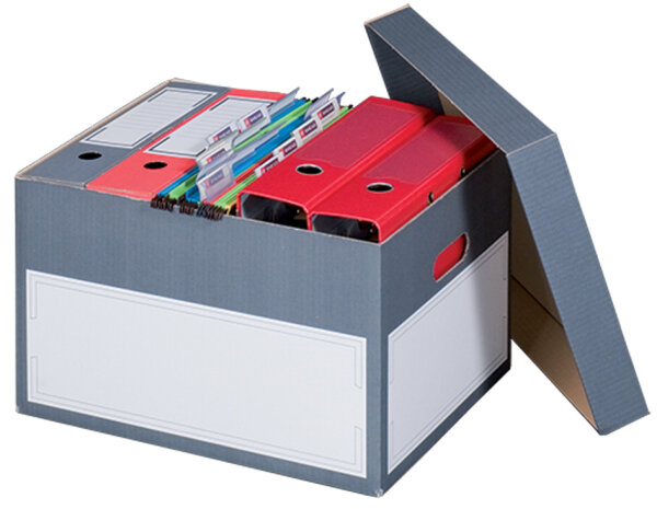 smartboxpro Boîte darchives/transport S, à couvercle, gris