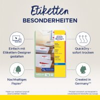 AVERY Zweckform Transparente Adress-Etiketten, 63,5 x 38,1mm