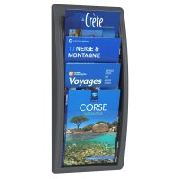 PAPERFLOW Porte-brochures mural Quick fit, A4, gris