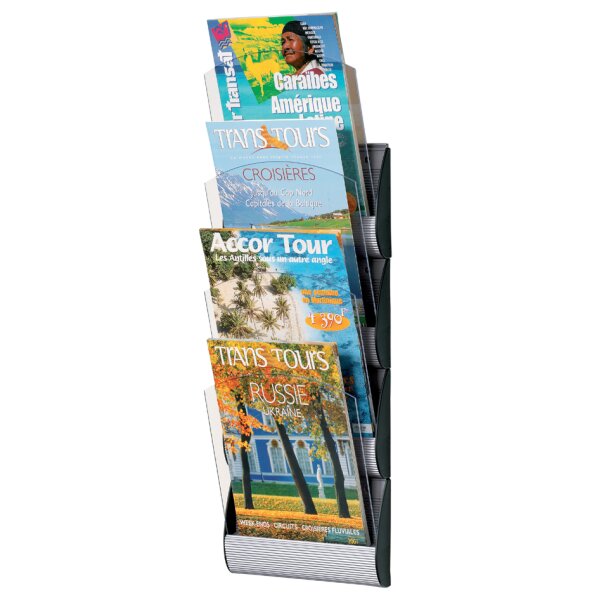PAPERFLOW Porte-brochures mural Integral, A4, gris alu