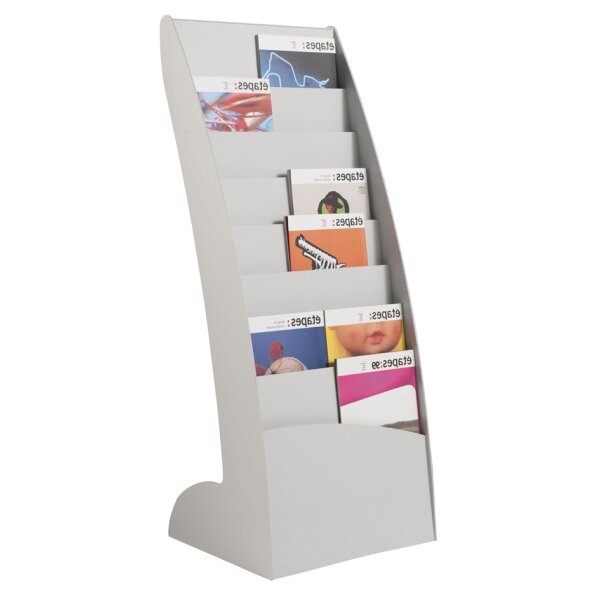 PAPERFLOW Prospektständer Courbo, 8 Fächer, schwarz