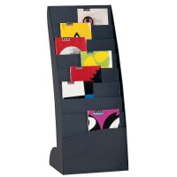 PAPERFLOW Porte-prospectus Courbo, 8 casiers, noir