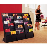 PAPERFLOW Porte-prospectus Courbo, 8 casiers, gris